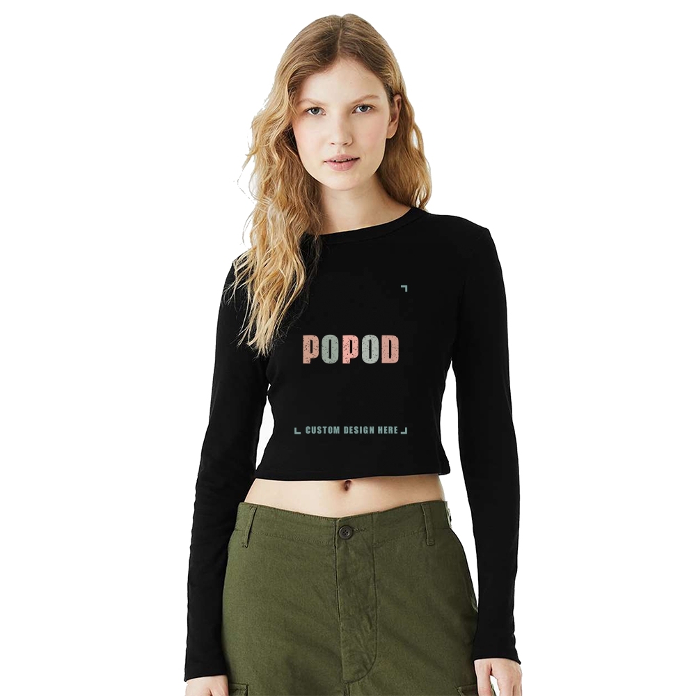 5 Colors Women's Micro Rib Long Sleeve Baby Tee PP4189