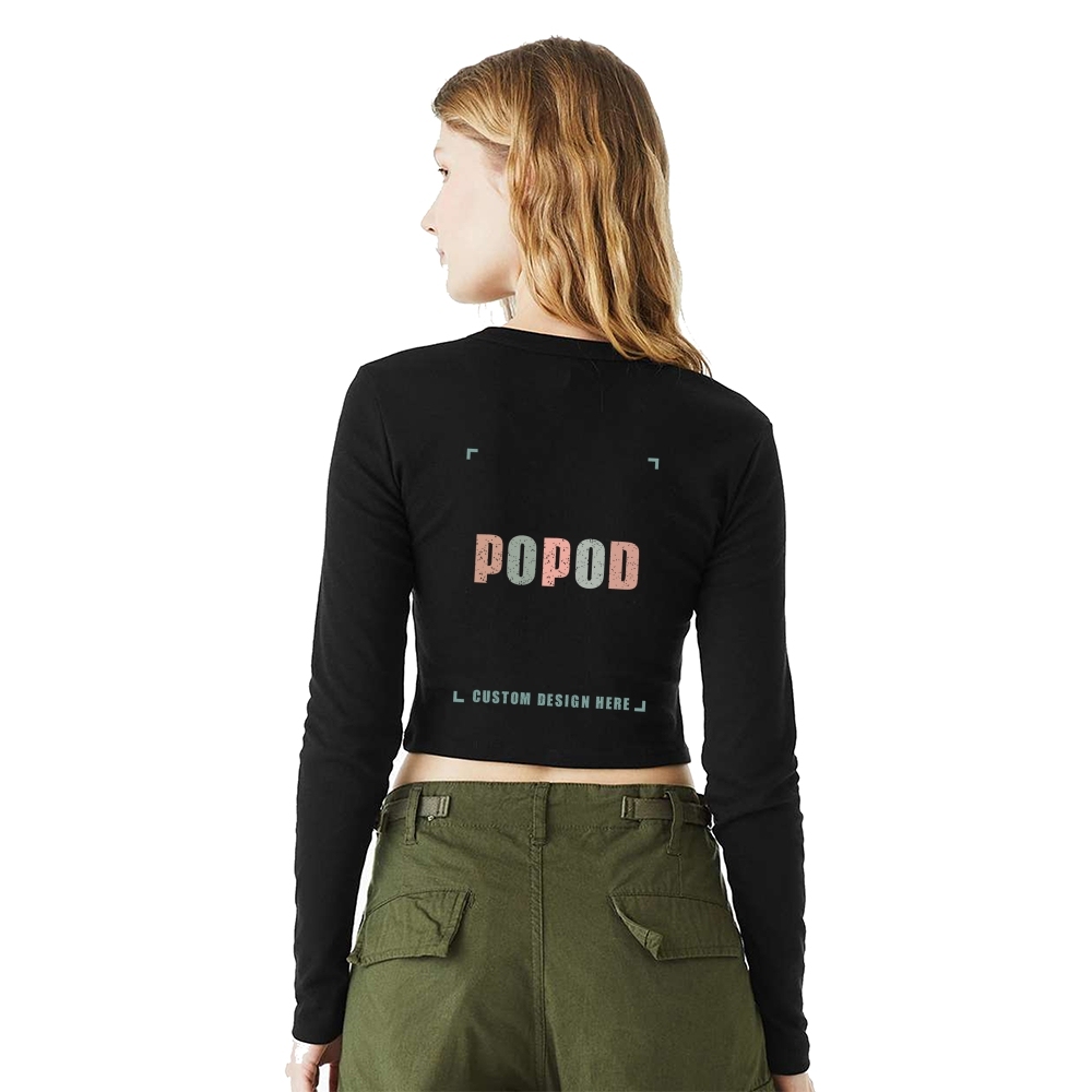 5 Colors Women's Micro Rib Long Sleeve Baby Tee PP4189