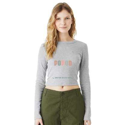 5 Colors Women's Micro Rib Long Sleeve Baby Tee PP4189