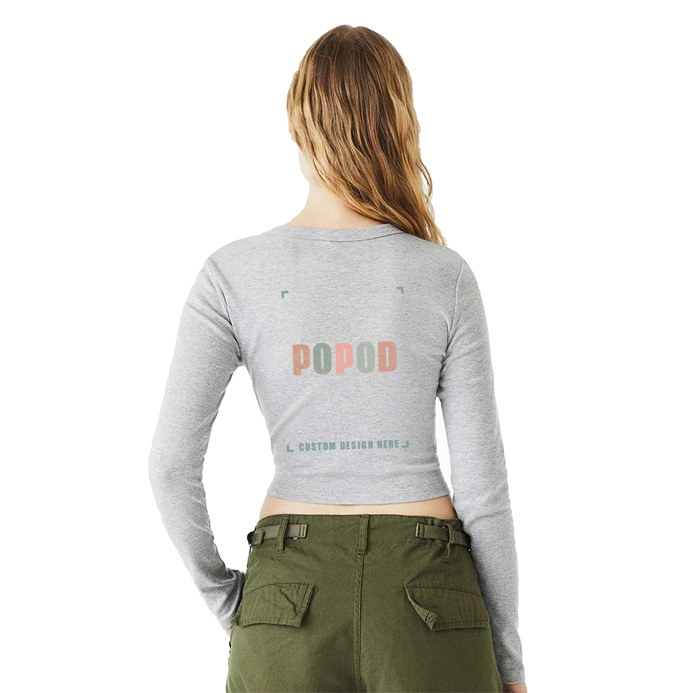 5 Colors Women's Micro Rib Long Sleeve Baby Tee PP4189