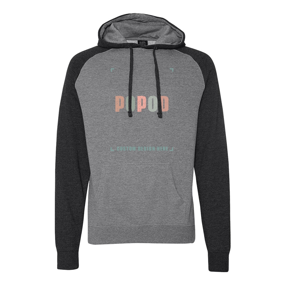 5 Colors Unisex Raglan Hooded Sweatshirt PP9721