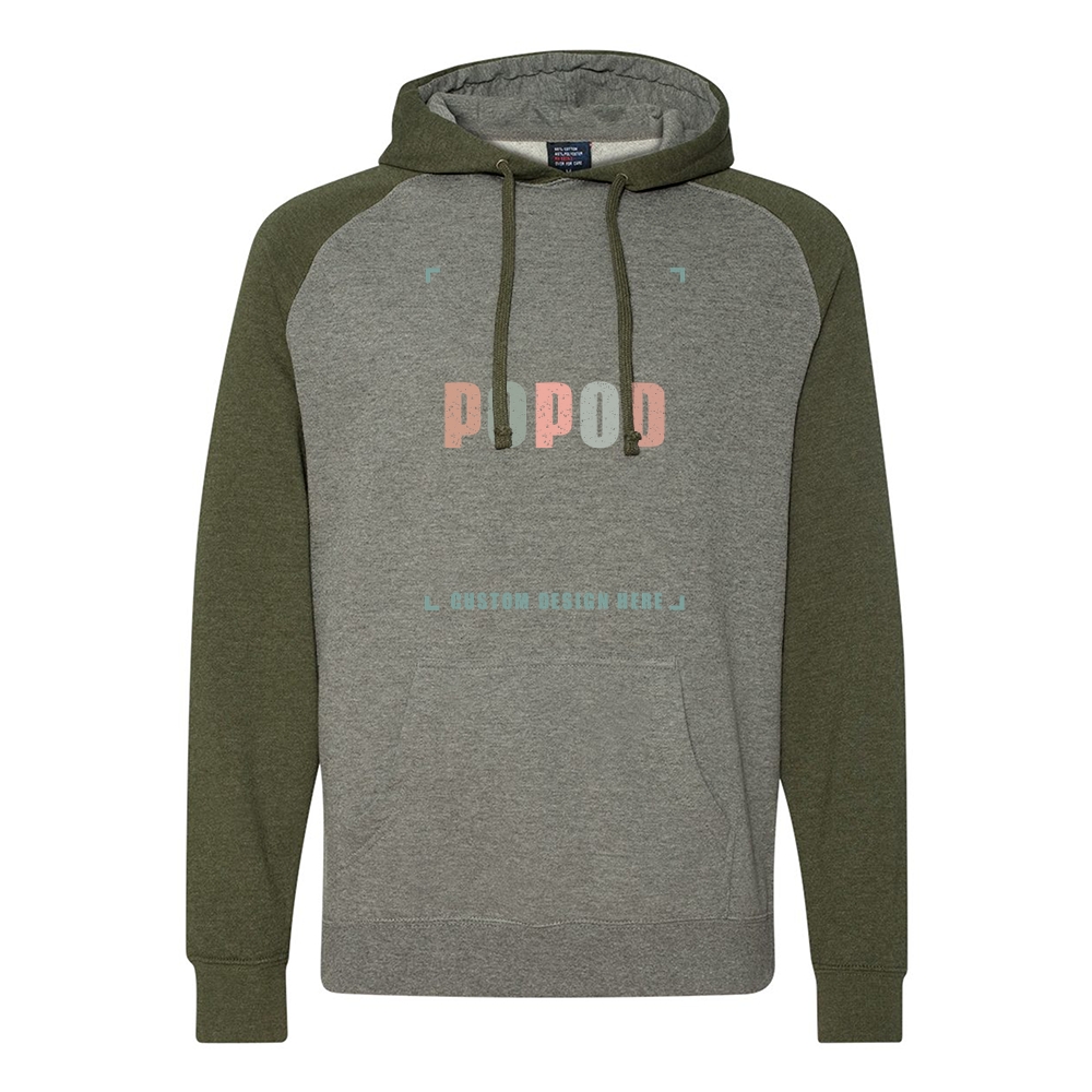 5 Colors Unisex Raglan Hooded Sweatshirt PP9721