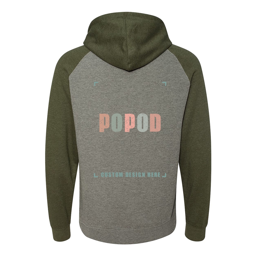 5 Colors Unisex Raglan Hooded Sweatshirt PP9721