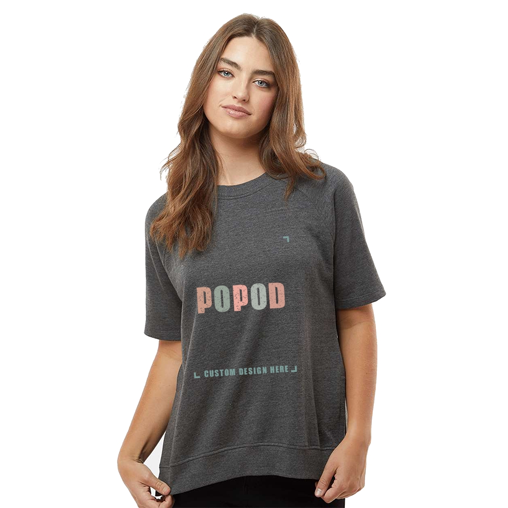 5 Colors Women's Short Sleeve Crewneck Sweatshirt PP4169