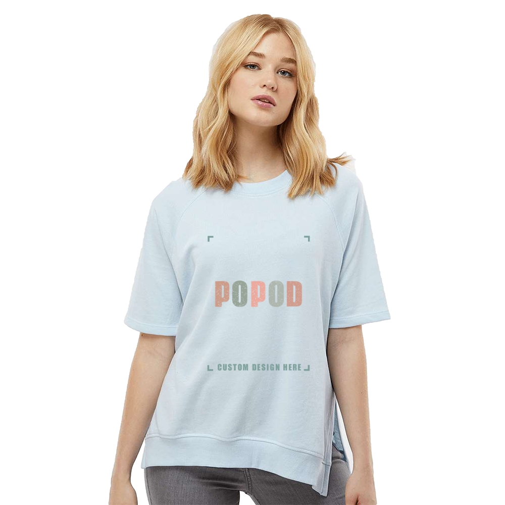 5 Colors Women's Short Sleeve Crewneck Sweatshirt PP4169