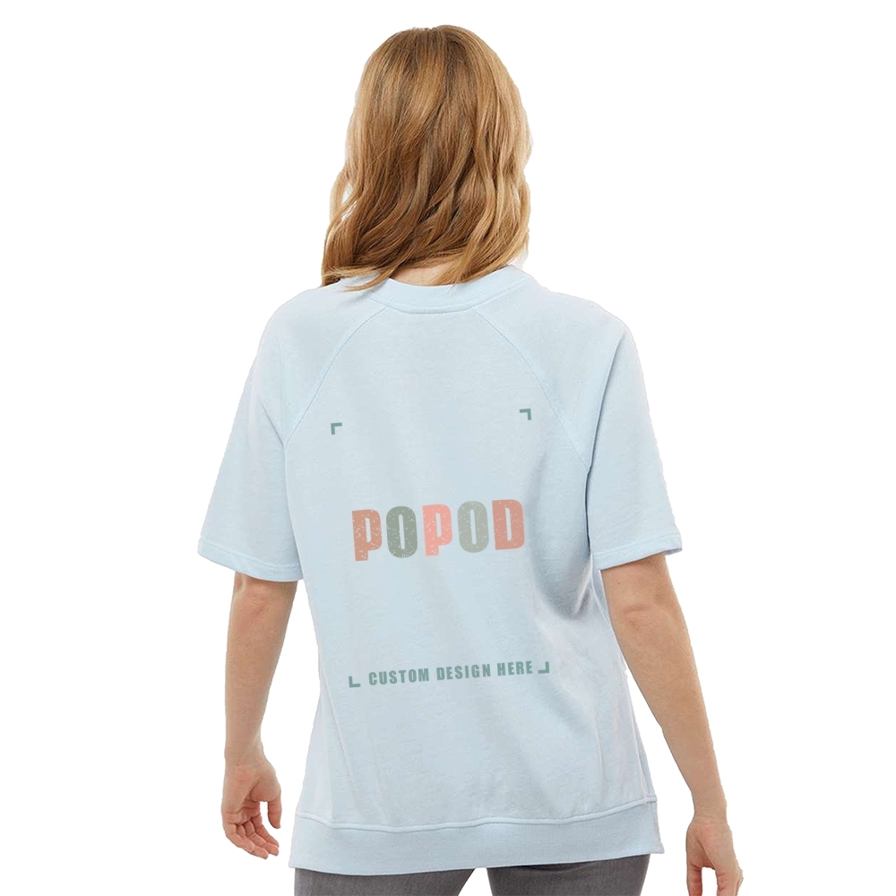 5 Colors Women's Short Sleeve Crewneck Sweatshirt PP4169