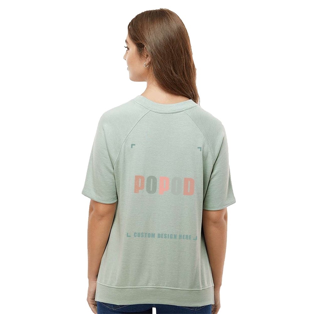 5 Colors Women's Short Sleeve Crewneck Sweatshirt PP4169