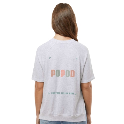 5 Colors Women's Short Sleeve Crewneck Sweatshirt PP4169