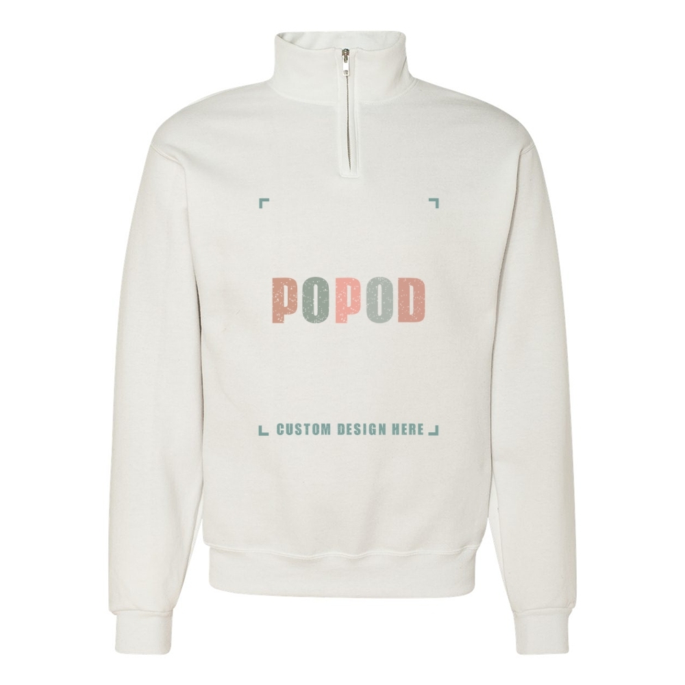 11 Colors Unisex Cadet Collar Quarter-Zip Sweatshirt PP9278