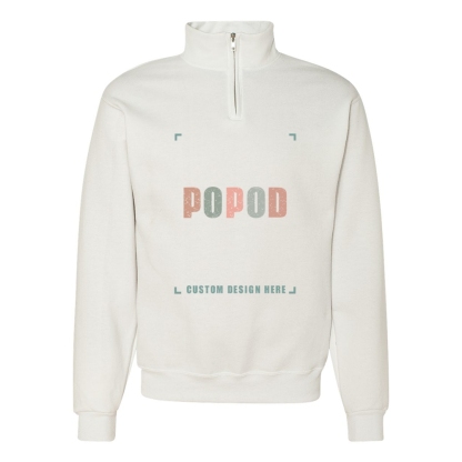 11 Colors Unisex Cadet Collar Quarter-Zip Sweatshirt PP9278