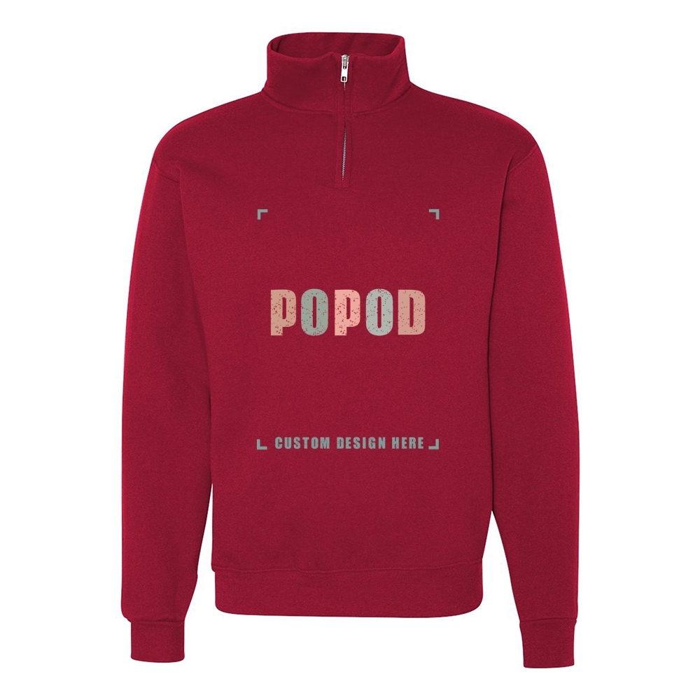 11 Colors Unisex Cadet Collar Quarter-Zip Sweatshirt PP9278