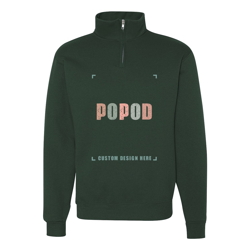 11 Colors Unisex Cadet Collar Quarter-Zip Sweatshirt PP9278