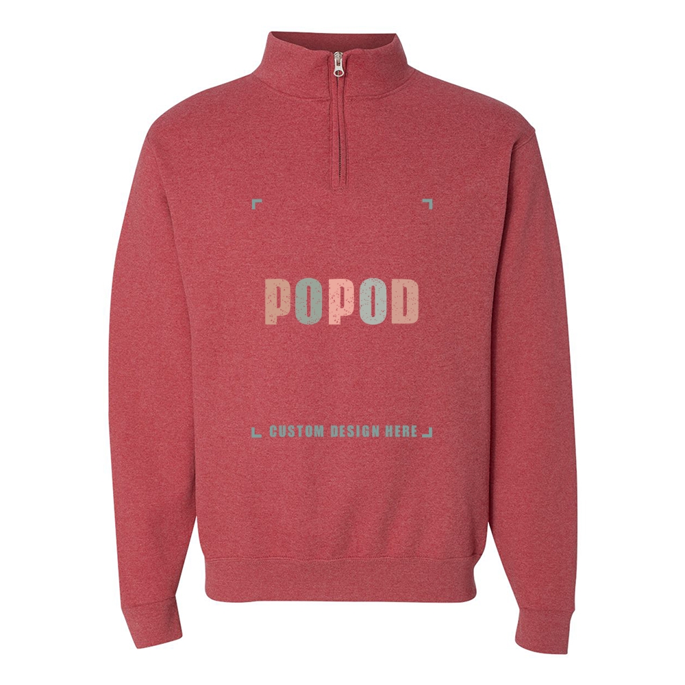 11 Colors Unisex Cadet Collar Quarter-Zip Sweatshirt PP9278