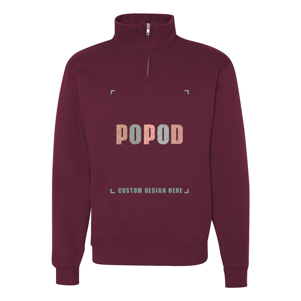 11 Colors Unisex Cadet Collar Quarter-Zip Sweatshirt PP9278