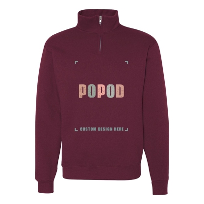 11 Colors Unisex Cadet Collar Quarter-Zip Sweatshirt PP9278