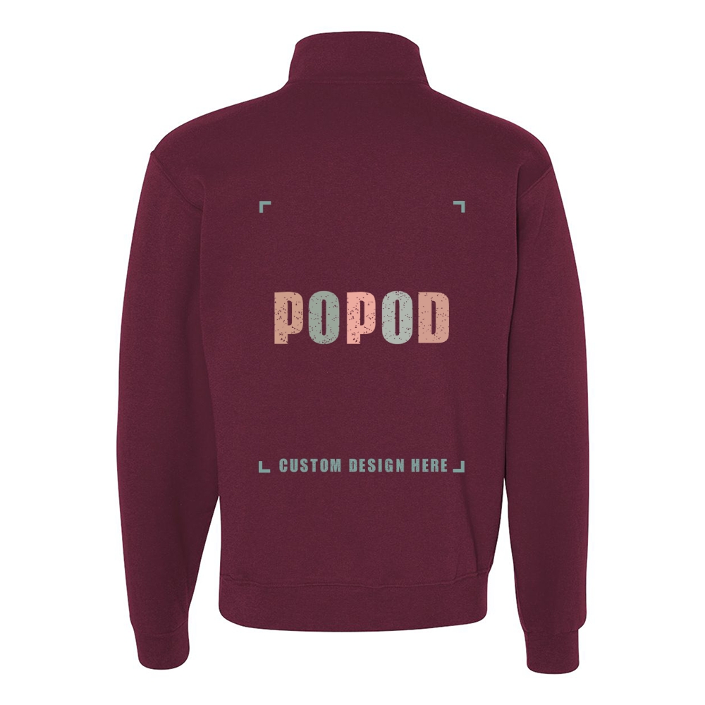 11 Colors Unisex Cadet Collar Quarter-Zip Sweatshirt PP9278