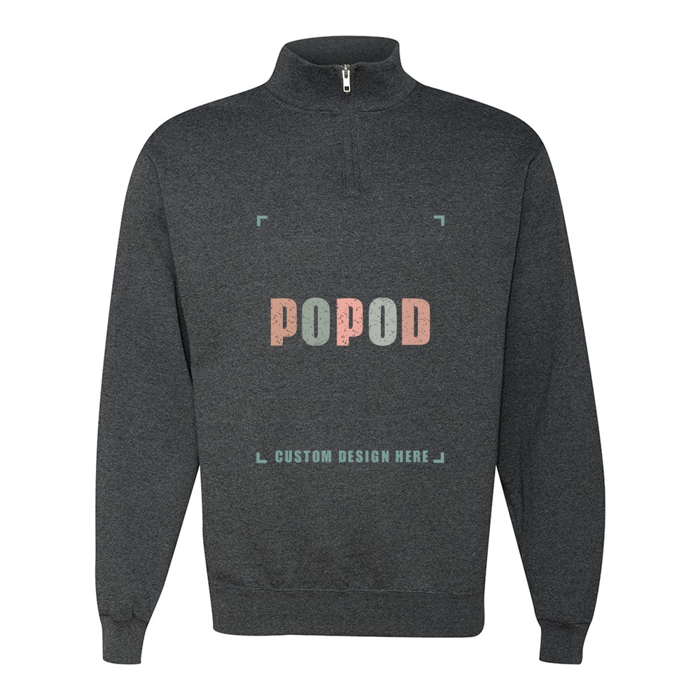 11 Colors Unisex Cadet Collar Quarter-Zip Sweatshirt PP9278