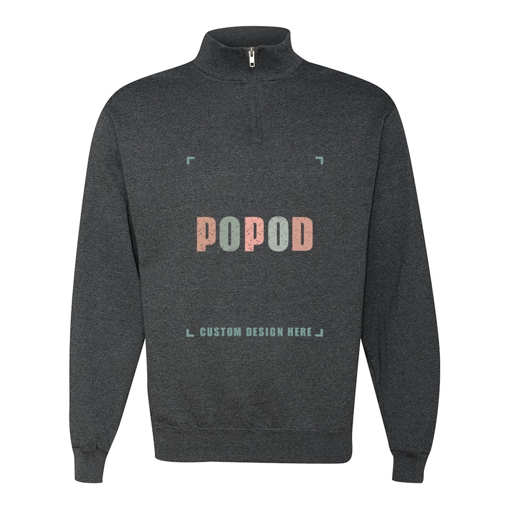 11 Colors Unisex Cadet Collar Quarter-Zip Sweatshirt PP9278