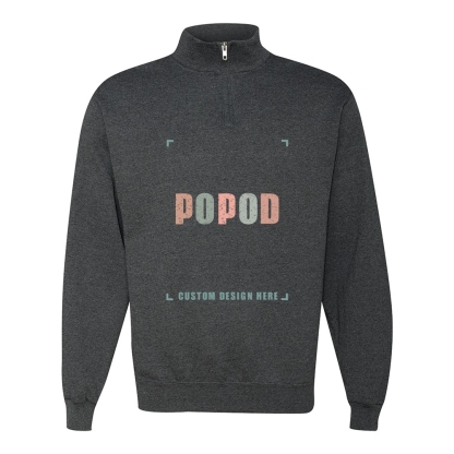 11 Colors Unisex Cadet Collar Quarter-Zip Sweatshirt PP9278