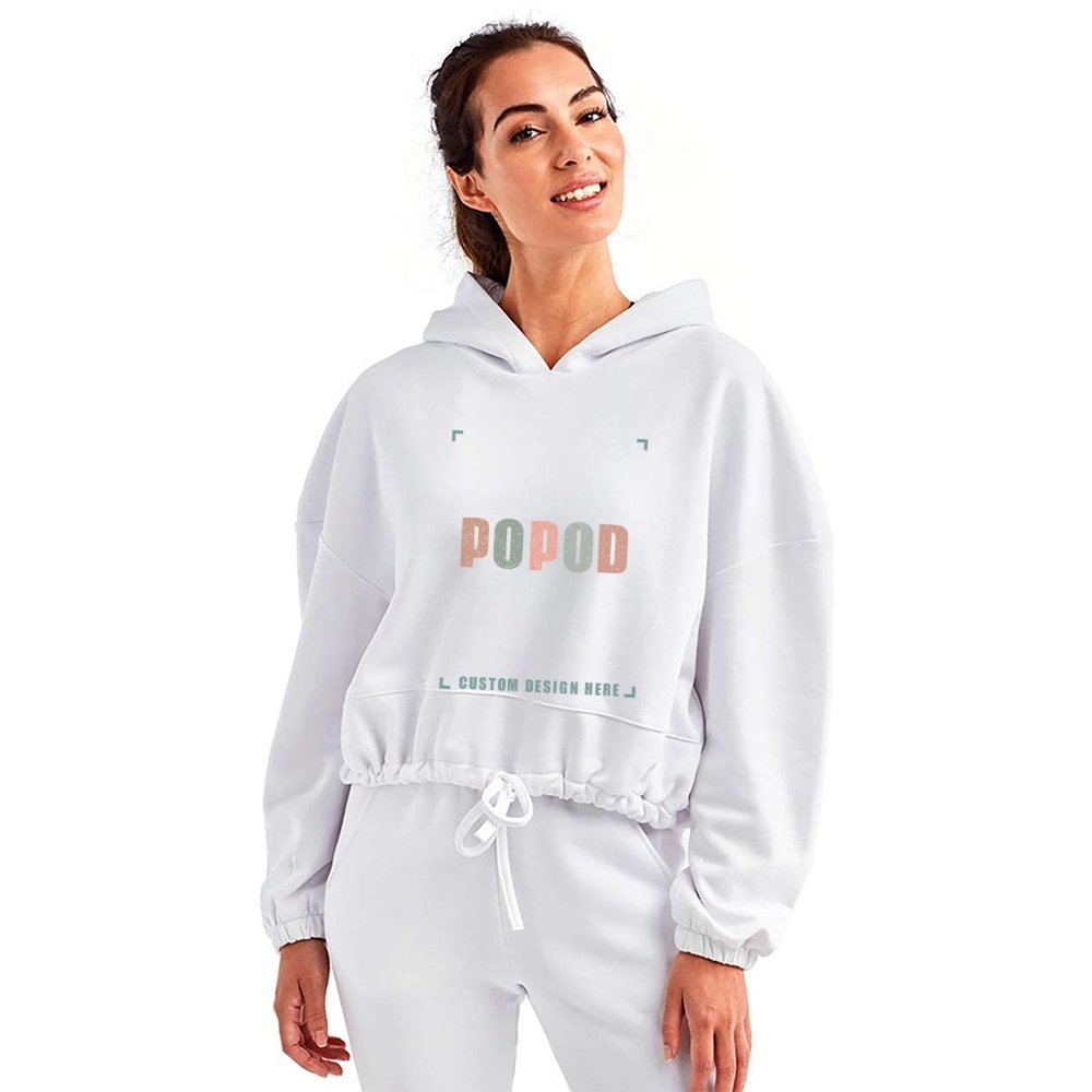 9 Colors Women's Cropped Hooded Sweatshirt PP7415