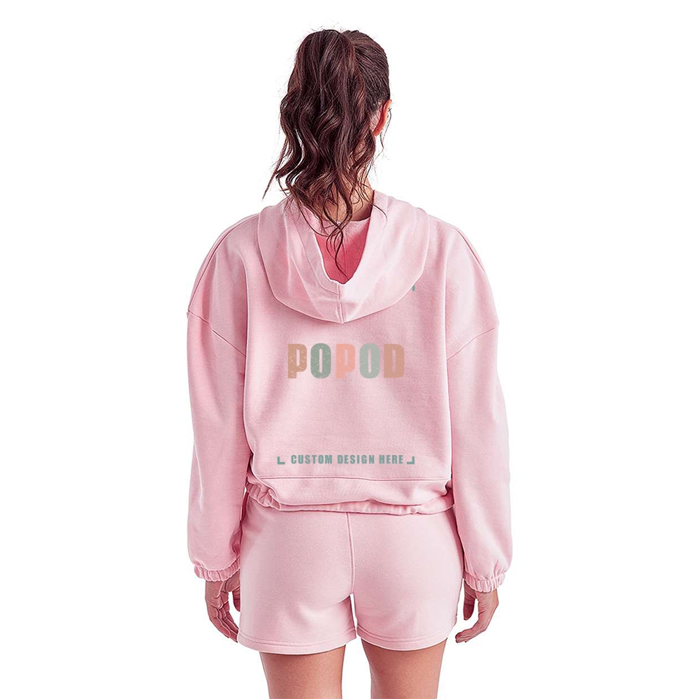 9 Colors Women's Cropped Hooded Sweatshirt PP7415