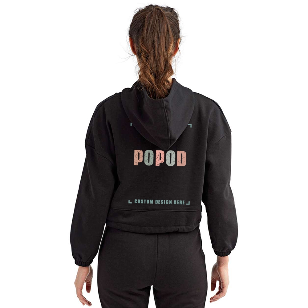 9 Colors Women's Cropped Hooded Sweatshirt PP7415