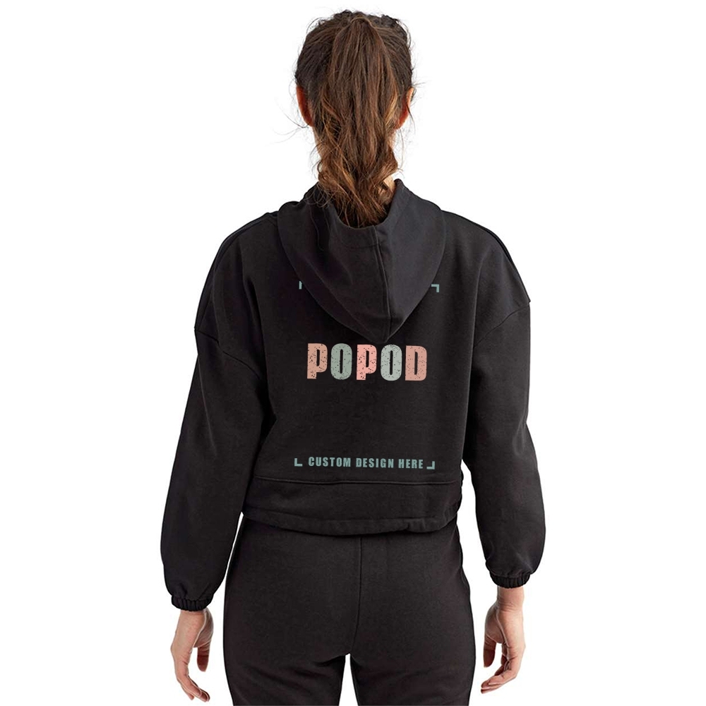 9 Colors Women's Cropped Hooded Sweatshirt PP7415