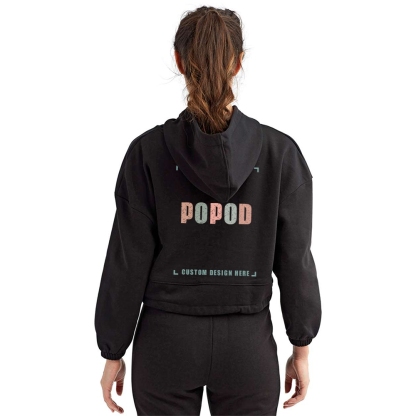 9 Colors Women's Cropped Hooded Sweatshirt PP7415