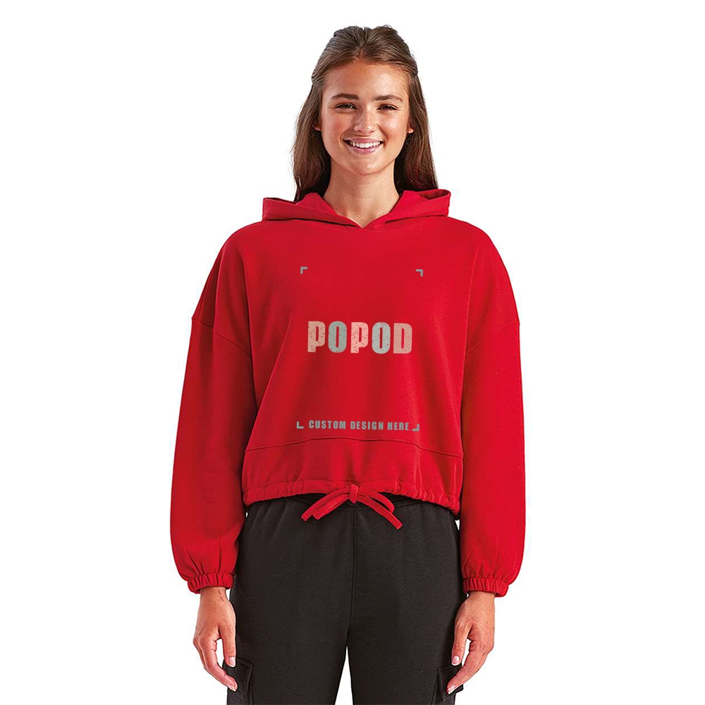 9 Colors Women's Cropped Hooded Sweatshirt PP7415