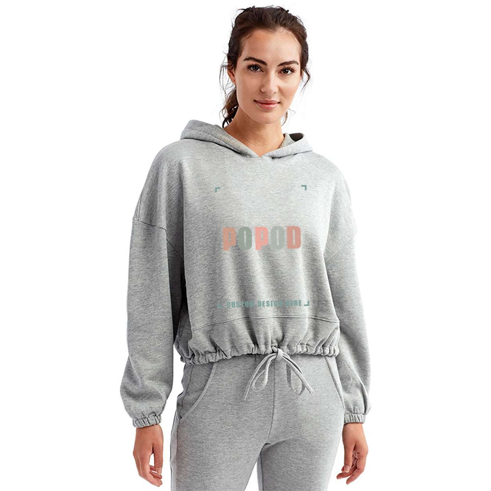 9 Colors Women's Cropped Hooded Sweatshirt PP7415