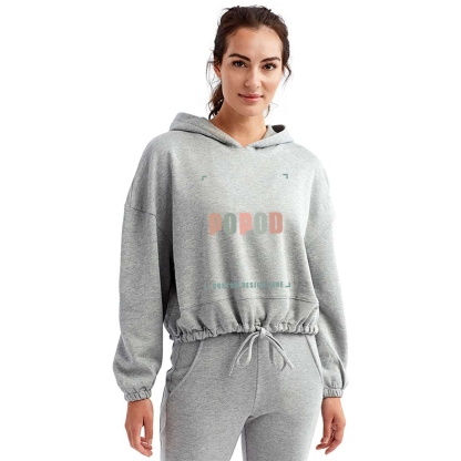 9 Colors Women's Cropped Hooded Sweatshirt PP7415