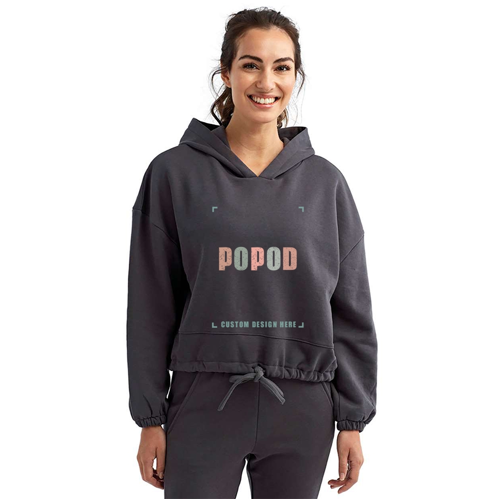 9 Colors Women's Cropped Hooded Sweatshirt PP7415