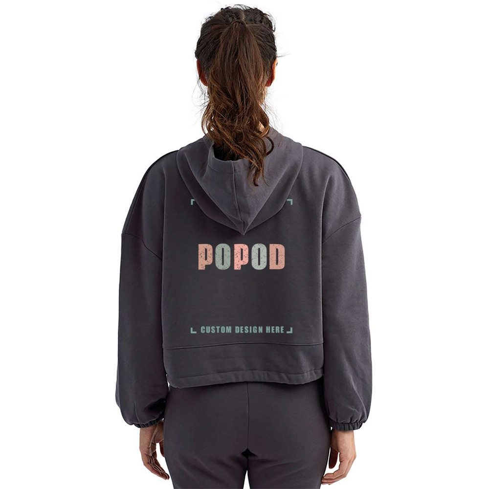 9 Colors Women's Cropped Hooded Sweatshirt PP7415