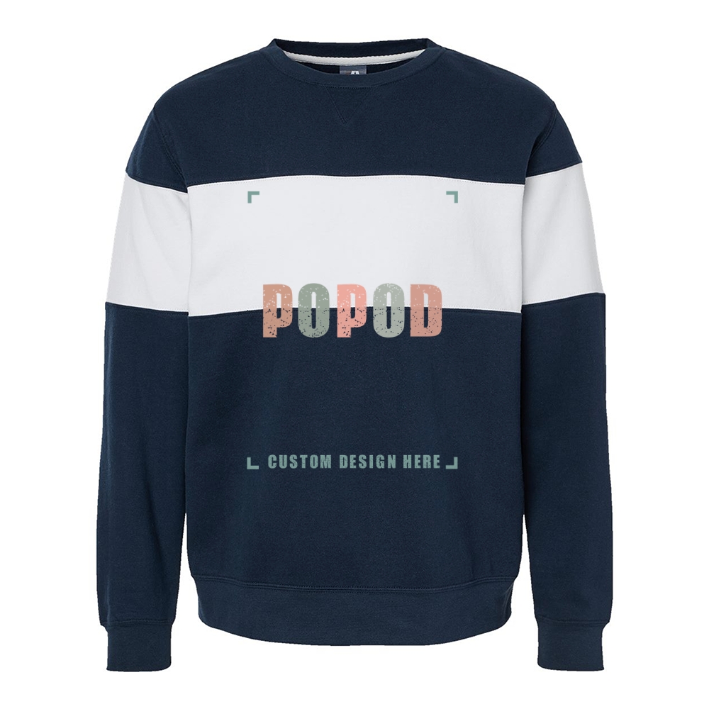 3 Colors Unisex Varsity Fleece Crewneck Sweatshirt PP5085