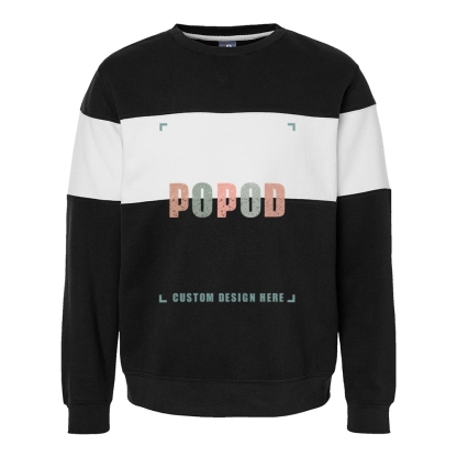 3 Colors Unisex Varsity Fleece Crewneck Sweatshirt PP5085