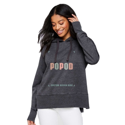 4 Colors Women's Braided Cotton Drawcords Hooded PP1718