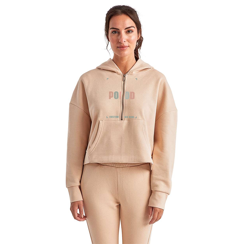 8 Colors Women's Half-Zip Hooded PP1736