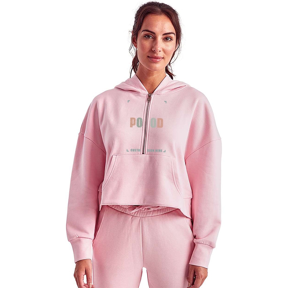 8 Colors Women's Half-Zip Hooded PP1736