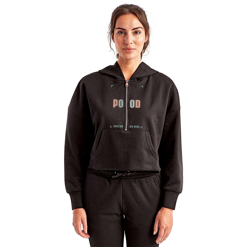 8 Colors Women's Half-Zip Hooded PP1736