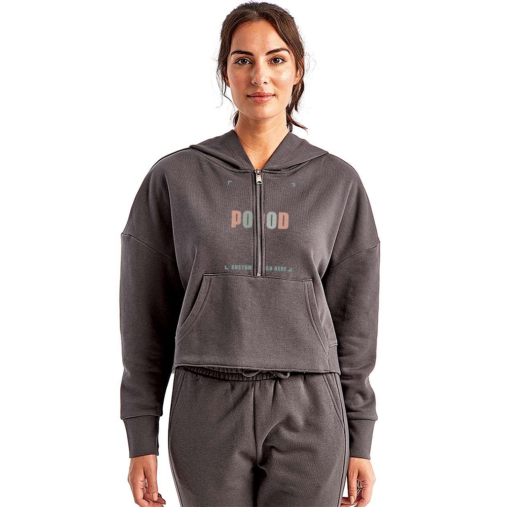8 Colors Women's Half-Zip Hooded PP1736