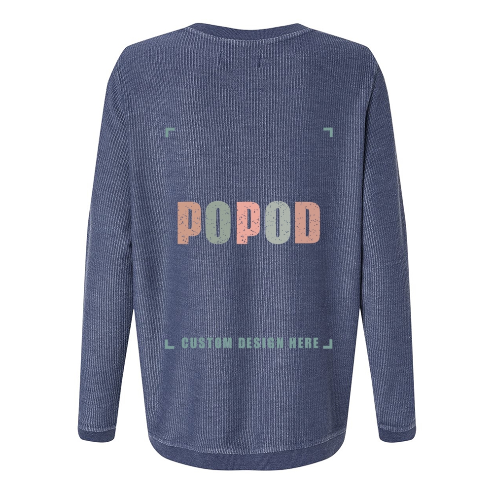 7 Colors Unisex Corduroy Crew Neck Sweatshirt PP1754