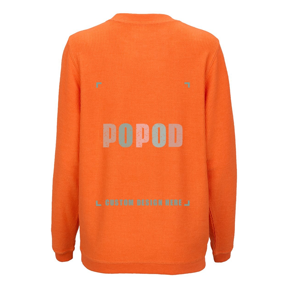 7 Colors Unisex Corduroy Crew Neck Sweatshirt PP1754