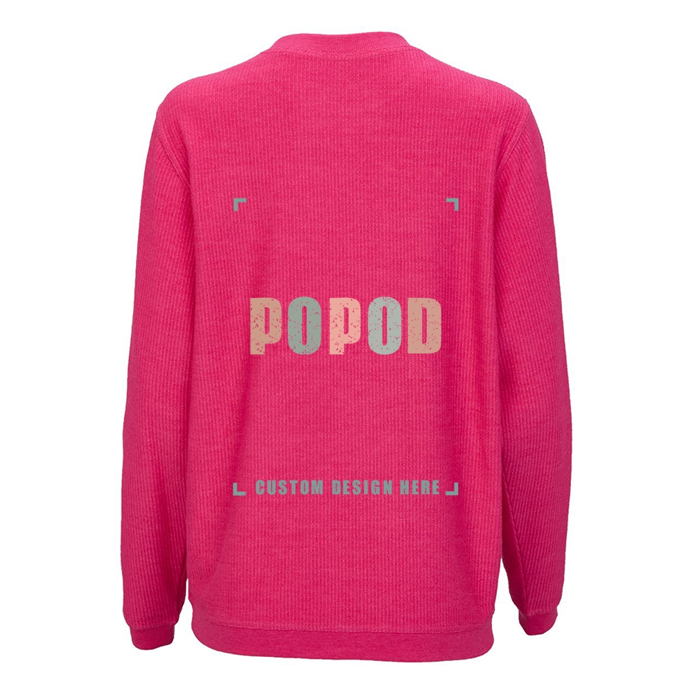 7 Colors Unisex Corduroy Crew Neck Sweatshirt PP1754