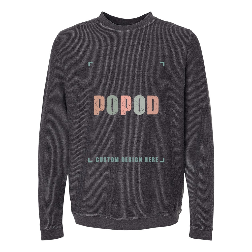 7 Colors Unisex Corduroy Crew Neck Sweatshirt PP1754