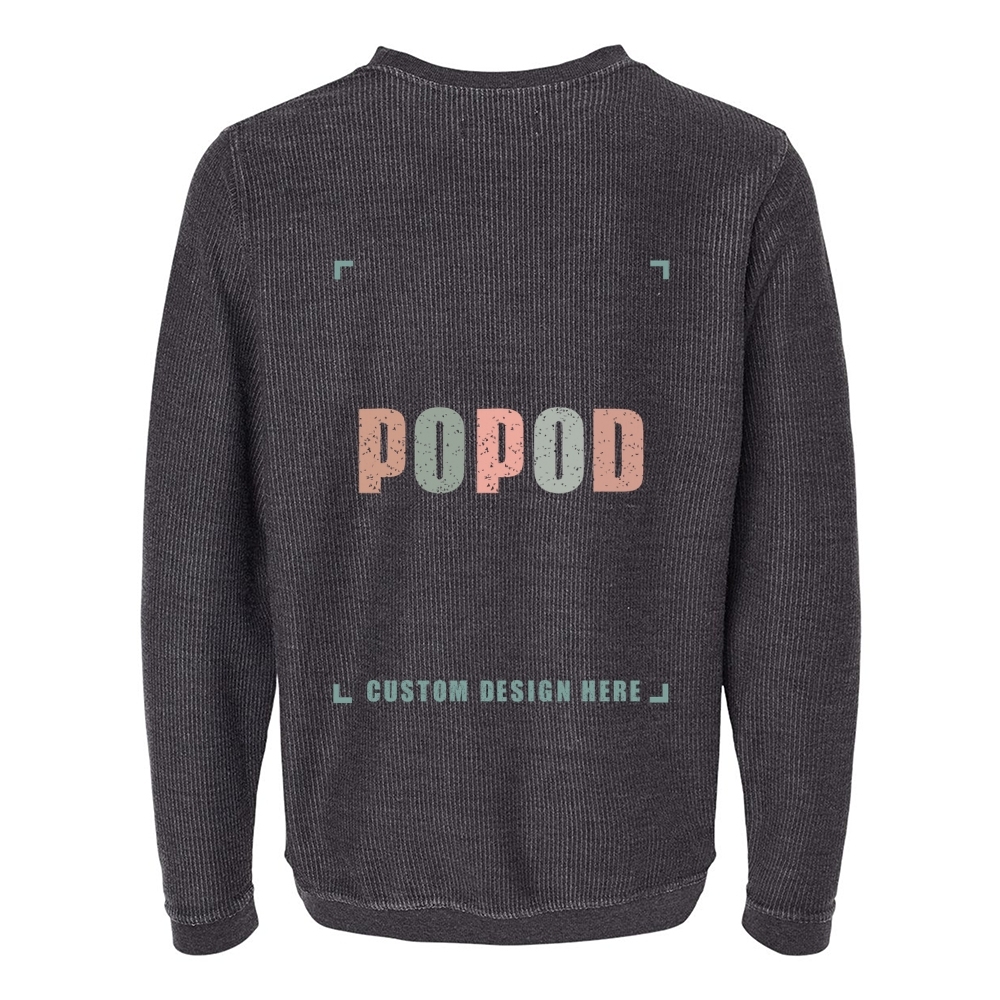 7 Colors Unisex Corduroy Crew Neck Sweatshirt PP1754