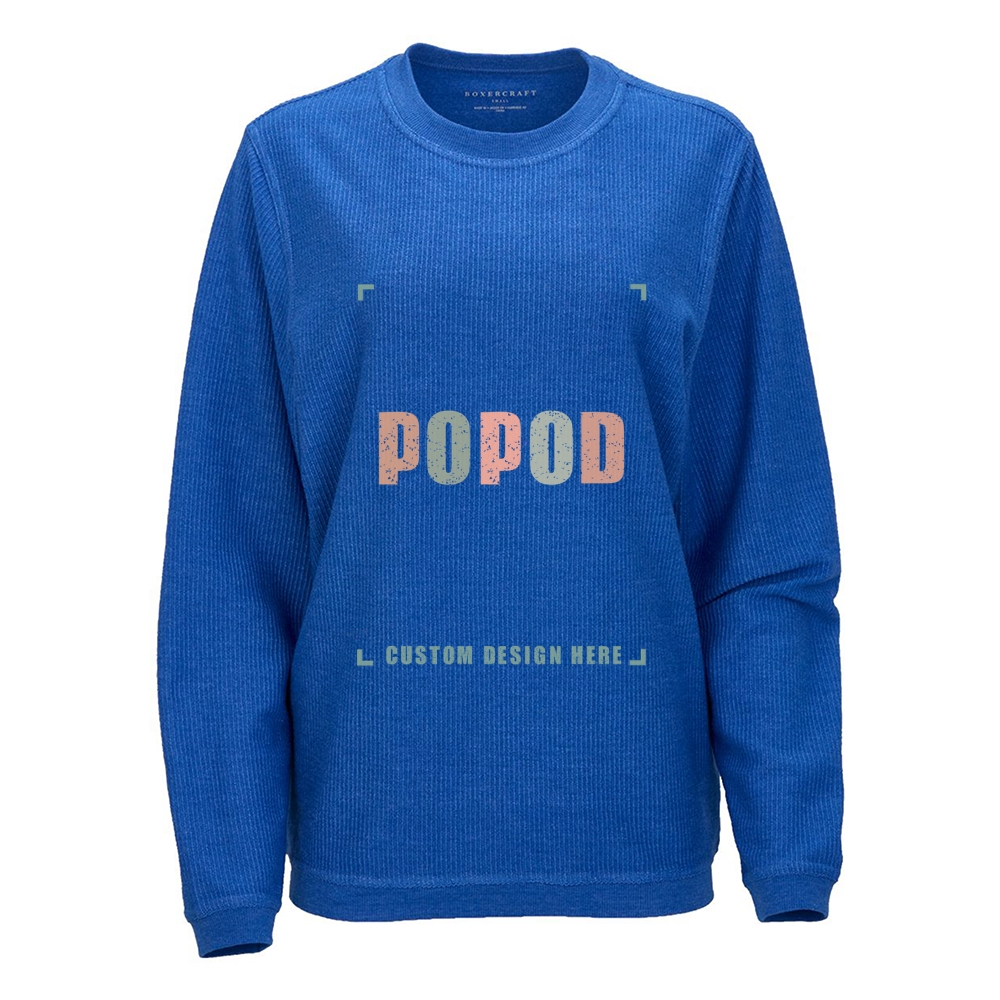 7 Colors Unisex Corduroy Crew Neck Sweatshirt PP1754