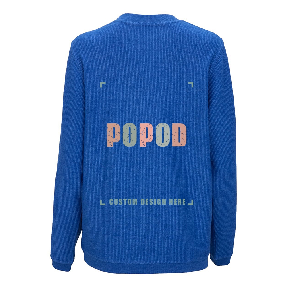 7 Colors Unisex Corduroy Crew Neck Sweatshirt PP1754