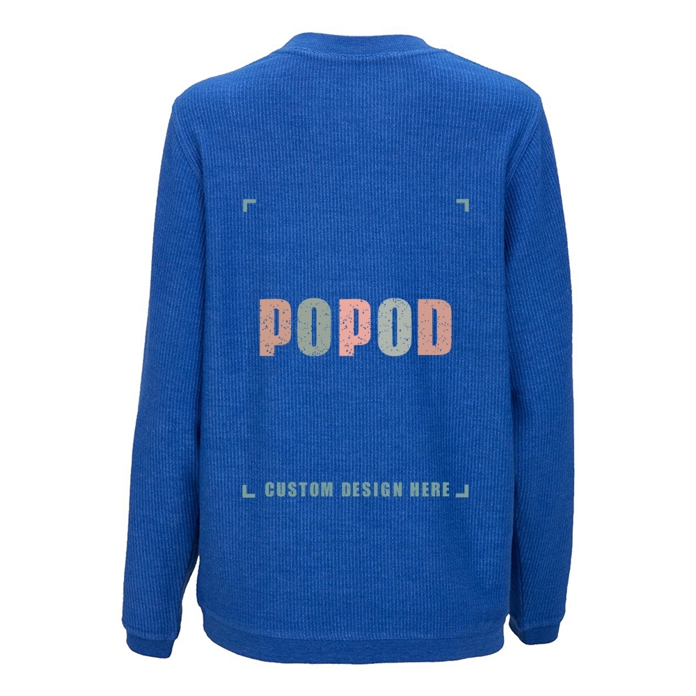 7 Colors Unisex Corduroy Crew Neck Sweatshirt PP1754