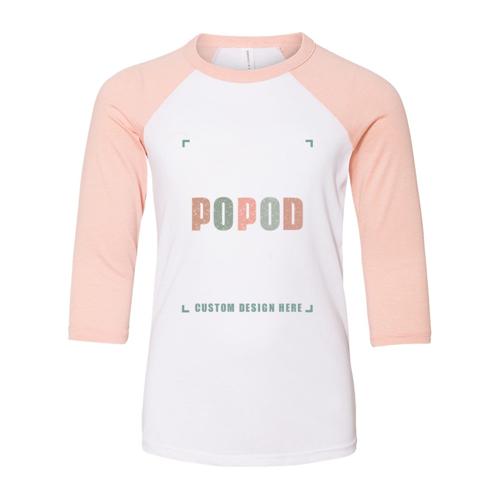 4 Colors Youth Three-Quarter Sleeve Baseball Tee PP1972