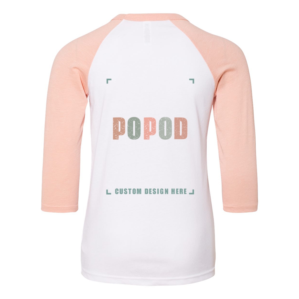 4 Colors Youth Three-Quarter Sleeve Baseball Tee PP1972